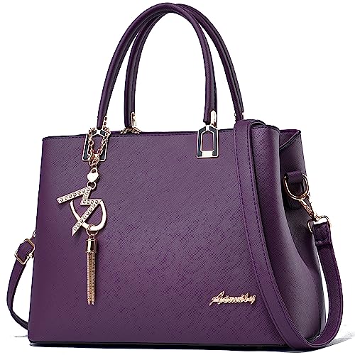 Womens Purses and Handbags Shoulder Bags Ladies Designer Top Handle Satchel Tote Bag - color: Violet