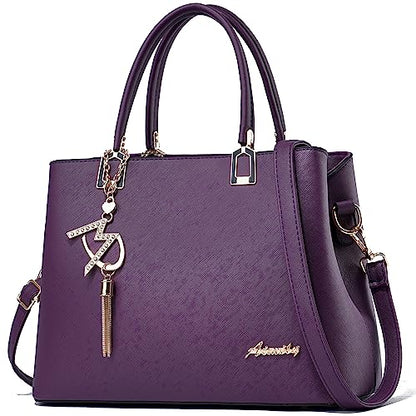Womens Purses and Handbags Shoulder Bags Ladies Designer Top Handle Satchel Tote Bag - color: Violet