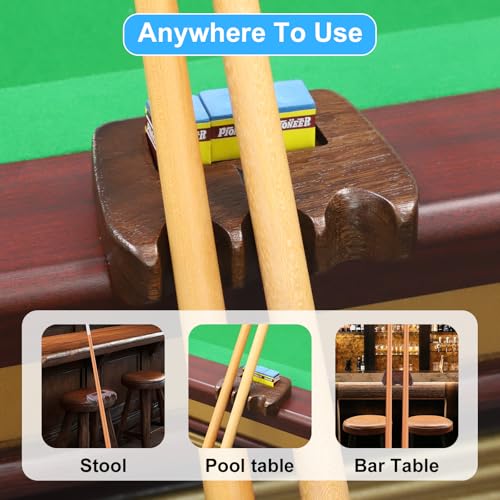 CROWN ME Weighted wooden 3-Cue pool cue stick holder, billiard cue stick holder, chalk holder - style: 3 Holes
