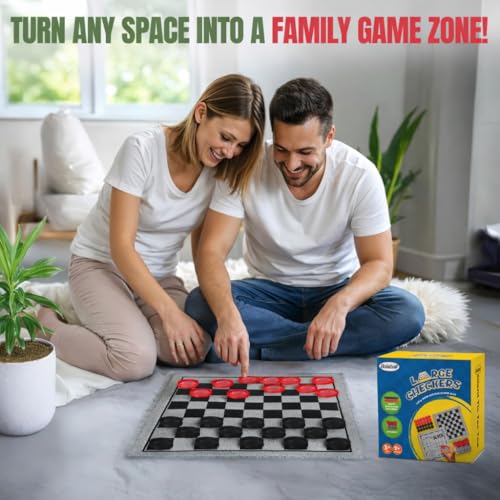 Bolaball 3-in-1 Giant Checkers & Tic Tac Toe Outdoor Game with Carry Bag (Large) - size: 13 inches