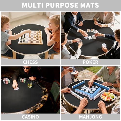 Large Round Tabletop Game Playmat,Rubber Table Mat Suitable for Playing Poker,Card,and Roleplaying Games.(80cmBlack) - color: 80*80*0.2cmblack, size: 80*80*0.2cm