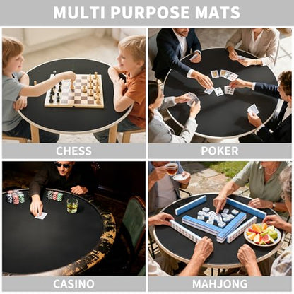 Large Round Tabletop Game Playmat,Rubber Table Mat Suitable for Playing Poker,Card,and Roleplaying Games.(80cmBlack) - color: 80*80*0.2cmblack, size: 80*80*0.2cm