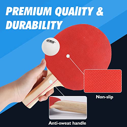 GSE Games & Sports Expert Adjustable Retractable Ping Pong Net Set & Post. Professional Table Tennis Rackets and Balls, Net with Posts and Storage Bag - Pingpong Paddle and Game Table Accessories. | Adjustable - color: Table Tennis Set-Grey