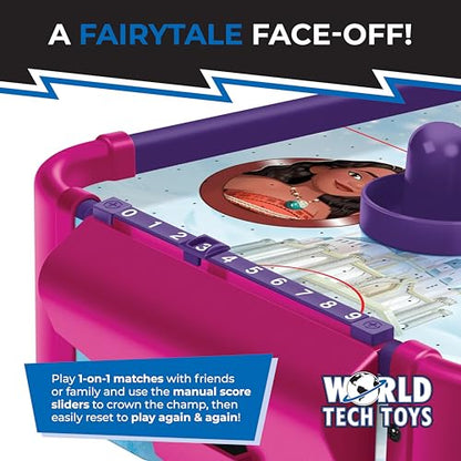 Disney Princess Air Hockey Table for Kids - Wooden Tabletop Game with Puck, Pushers & Air Flow System - Disney Licensed - Kids 4+