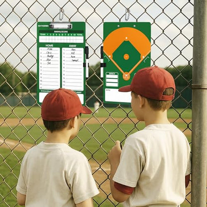 Baseball Lineup Board, Double-Sided Clipboard for Coaches, Dry Erase Lineup Boards, 3rd Generation Coaching Clipboard for Baseball, Softball, Portable and Efficient