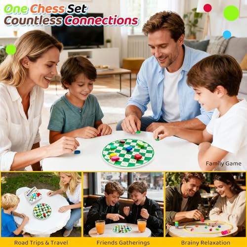 2-in-1 20 Colorful Magnet Game with String and Silicone Mat, Magnetic Stones Game for Kids, Magnetic Chess Set, Puzzle Strategy Games for Family and Party, 2 Player Magnetic Chess Game
