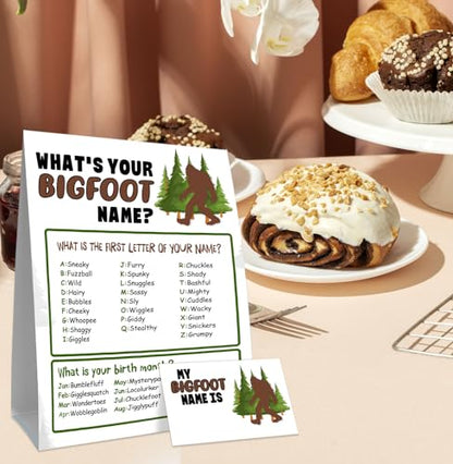 Bigfoot Birthday Party Decorations-Birthday Party Games,Bigfoot Theme Birthday Party Sign for Boys Girls,Kids Bigfoot Activity Cards,Bigfoot Activity Decoration Supplies,What's your Bigfoot Name - style: Bigfoot