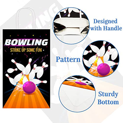 chiazllta 12 Pieces Bowling Party Gift Treat Bag Bowling Ball Candy Goodie Favor Bags with Handle for Bowling Theme Birthday Party Baby Shower Favors Supplies - style: Bowling Ball