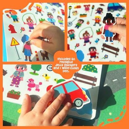 Stick4Ever Preschool Activity Book - Reusable Sticker Book for Toddlers 2-4 Years - Mess-Free Educational Travel Activity for Kids, Boys & Girls - No Mess Travel Toys & Road Trip Essentials