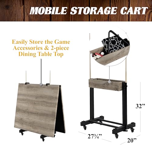 Barrington Billiards Prescott 7' Pool Table, 3-in-1 Dining Top & Table Tennis with Game Accessories & Rolling Storage Caddy - style: Barrington Westmont 7' 3 in 1 Billiard