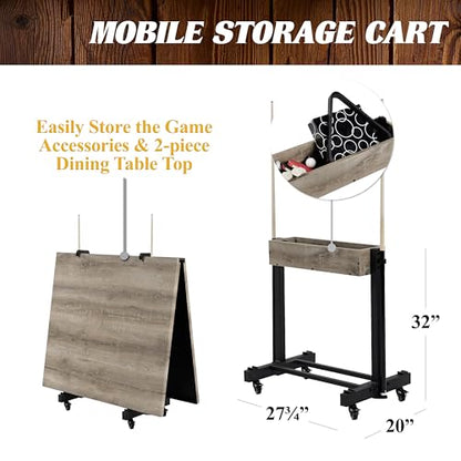 Barrington Billiards Prescott 7' Pool Table, 3-in-1 Dining Top & Table Tennis with Game Accessories & Rolling Storage Caddy - style: Barrington Westmont 7' 3 in 1 Billiard