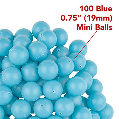 Fairly Odd Novelties 3/4" Mini Ping Pong/Table Tennis/Beer Pong Round Balls (100 Pack), 19mm, Blue - color: Blue