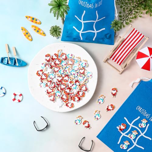 Sotiff 24 Sets Christmas in July Tic Tac Toe Party Favor Games with Drawstring Bags for Boys Girls Classroom Prizes Exchange Gifts - style: Christmas in July