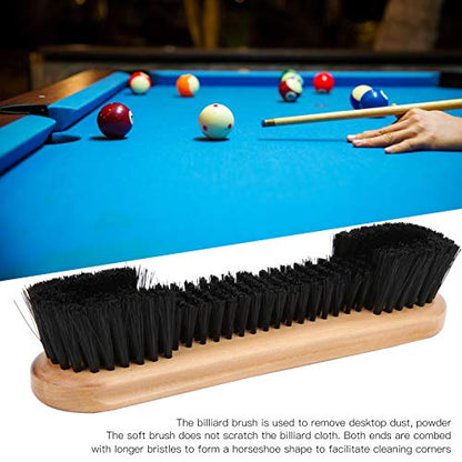 2pcs Rail Brush Pool Snooker Billiard Table Brush, Wooden Billiards Pool Table and Rail Brush Set, Billiard Brush Cleaner Billiard Washing Tools Supplies