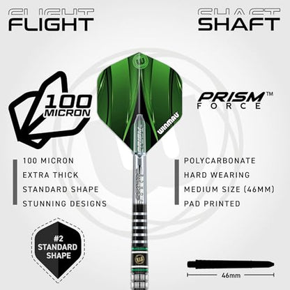 Winmau Sniper Black Professional Darts Set - 90% Tungsten Darts with Flights & Shafts - Match-Weighted Barrels for Steel Tip & Soft Tip Darts - Available in 18g to 24g Weights - size: 24G - Steel Tip