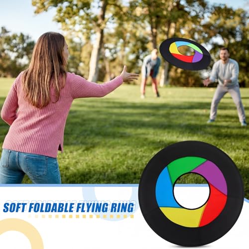 Gemscream Giant Flying Disc Soft Foldable Flying Ring Throwing Safe Lightweight Fabric Disc with Storage Bag for Summer Kids Adults Family Outdoor Fun School Activities - size: 36 Inch