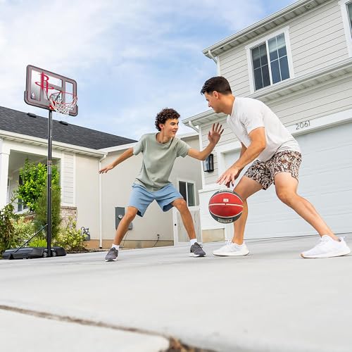 Lifetime NBA Houston Rockets Portable Basketball Hoop, Adjustable Height 7.5-10 Ft, 44 Inch Shatterproof Fusion Backboard, Base with Wheels - color: Houston Rockets