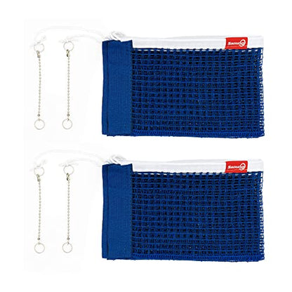 Sanung Table Tennis Net, C-X1B Portable Ping Pong Training Net Replacement for 60 inch Width Regulation Size Tables, Set of 2, Royal Blue