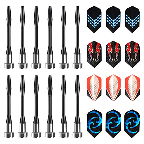 Accmor Magnetic Darts, 12pcs Replacement Magnet Darts Plastic Darts for Dartboard - color: Red Black Blue-Modern