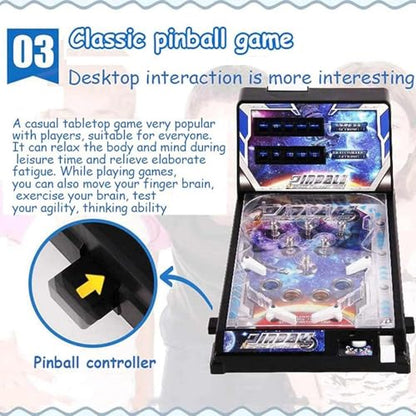 PHATM Pinball Machine for Table Mini Retro Arcade Machine with Lights and Sound Electronic Desktop Arcade for Small Rooms or Flats