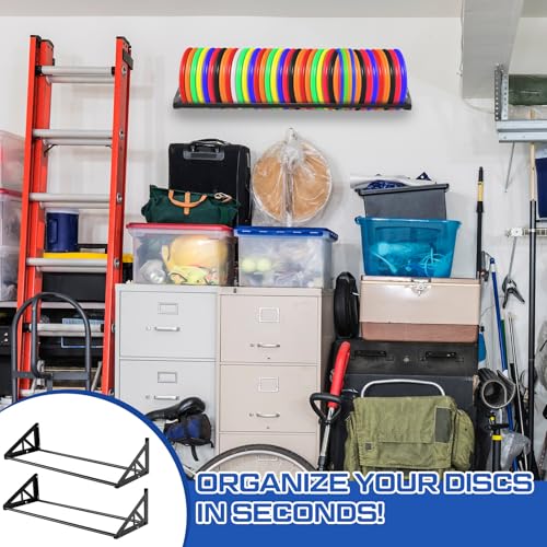 Weysat 1/2 Pack Disc Golf Storage Rack Wall Mount Disc Golf Accessories Organizer Rack Holder Basket Shelf for Home Garage - style: Metal