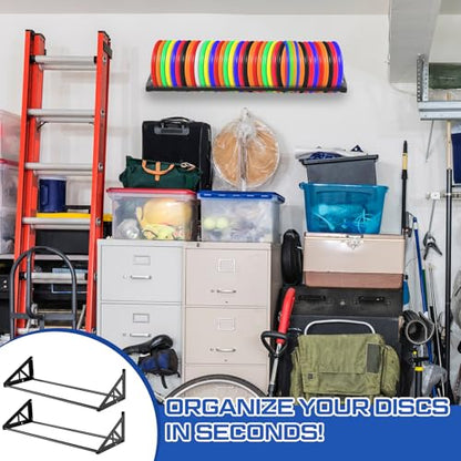 Weysat 1/2 Pack Disc Golf Storage Rack Wall Mount Disc Golf Accessories Organizer Rack Holder Basket Shelf for Home Garage - style: Metal