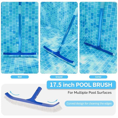 VINGLI 3-in-1 Pool Cleaning Kit, Pools Maintenance Equipment with Pool Net, Pool Brush and SPA Brush, Pool Maintenance Tools for Inground&Above Ground Swimming Pools - size: Style 3 : 3 in 1