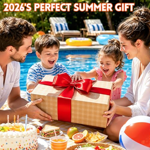 VLQ Floating Pool Basketball Hoop & Ring Toss Set, 2-in-1 Inflatable Summer Water Toy for Kids and Adults, Outdoor Party Game with 4 Balls, 12 Rings and Pump for Swimming Pools