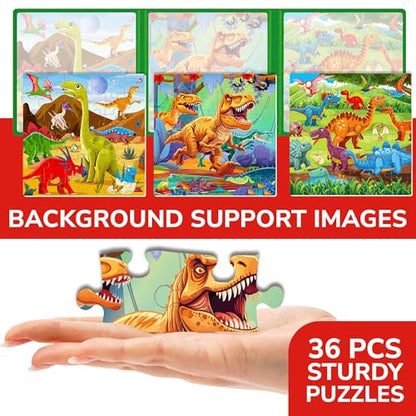 QUOKKA Magnetic Puzzles for Kids Ages 4-6 – 36 Pieces Sudoku Toddler Puzzles Ages 2-4 – Travel Games for Kids 3-5 – Jurassic Toddler Travel Toys – Car Airplane Road Trip Games for Boys & Girls - style: 9. DINO 36 PCS