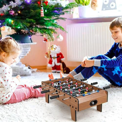 GYMAX Tabletop Foosball Game, 27” Mini Foosball Table with 2 Balls & Score Keeper, Easy Assembly Compact Indoor Table Soccer Game for Kids Adults Family