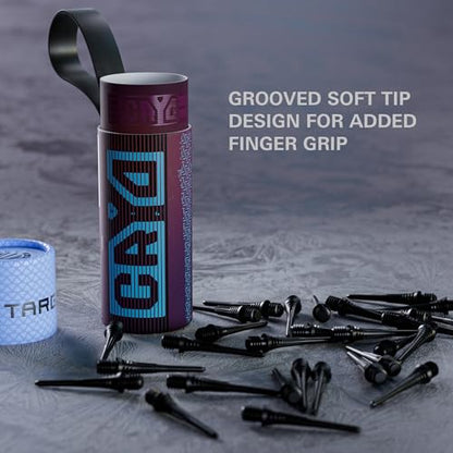 Target Darts Cryo Soft Tip Point Multipack Set of 30 Tips, White/Black | Pack of Tips, Professional Dart Accessories, Plastic Spare Replacement Points, 2BA Thread - color: Black