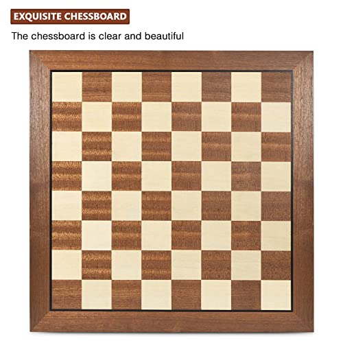 AMEROUS 15'' x 15'' Wooden Chess Board No Pieces, Professional Tournament Chessboard Only with Gift Package - Chess Rules, Portable Chess Board for Beginners, Kids, Adults