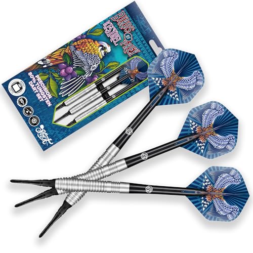 Shot! Darts Birds of Prey Kestrel Soft Tip Dart Set (18g) | 90% Tungsten Barrel | Handcrafted Professional Darts with Flights | Plastic Tip for Electronic Dartboard | Bar Darts | Made in New Zealand