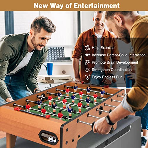 Giantex 27" Foosball Table, Easily Assemble Wooden Soccer Game Table Top w/Footballs, Indoor Table Soccer Set for Arcades, Game Room, Bars, Parties, Family Night