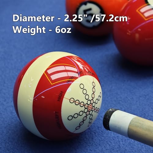 Billiards Cue Ball with Pool Glove & Guide | 2-1/4" Training Pool Balls & Accessories for Practice, Pool Balls Billiard Set