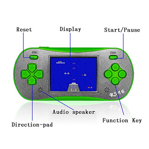 Handheld Game for Kids - FAMILY POCKET RS16 Portable Classic Controller 260 Game 2.5 inch LCD Retro Arcade Video Game System Children's Birthday Gift (Green) - style: green