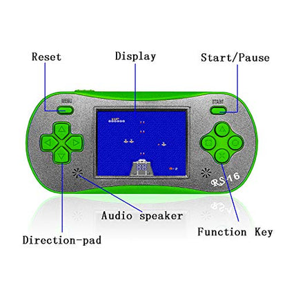 Handheld Game for Kids - FAMILY POCKET RS16 Portable Classic Controller 260 Game 2.5 inch LCD Retro Arcade Video Game System Children's Birthday Gift (Green) - style: green