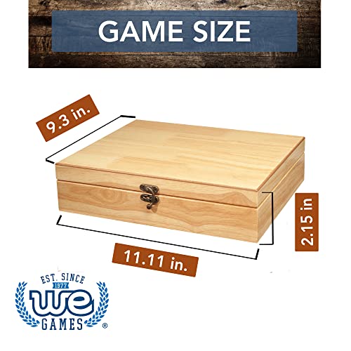 WE Games 12 Number Shut the Box Board Game- Natural Wood Box with Lid - color: Natural Wood