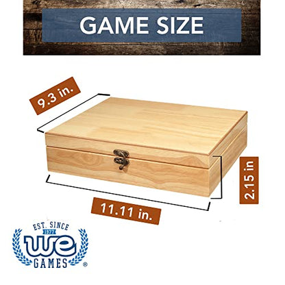 WE Games 12 Number Shut the Box Board Game- Natural Wood Box with Lid - color: Natural Wood