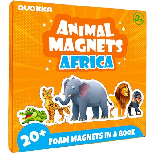 QUOKKA Travel Magnetic Puzzles for Toddlers 1-3 – 20+Pcs Africa Game with Extra-Long Play Book – Fun Travel Game Toy for Kids Ages 3-5 – Strong Magnets for Car Activities – Fun Toddler Puzzle Ages 2-4 - color: 03. Africa
