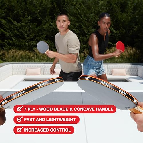 ESPN Ping Pong Set, Table Tennis Ideal for Family Games and Game Night - color: 4 Paddles + Balls