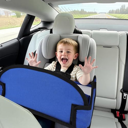 Kids Travel Tray for Airplane - Toddler Car Seat Table Tray, Road Trip Essentials for Boys & Girls, Carseat Lap Desk for Kids Road Trip Activities(Navy Blue) - color: Navy Blue