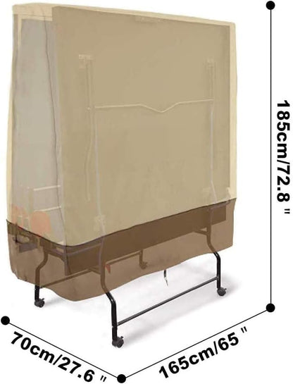 Table Tennis Cover Waterproof Outdoor Windproof Anti-uv Heavy Duty Rip Proof Oxford Fabric Ping Pong Table Cover, Beige - color: Beige