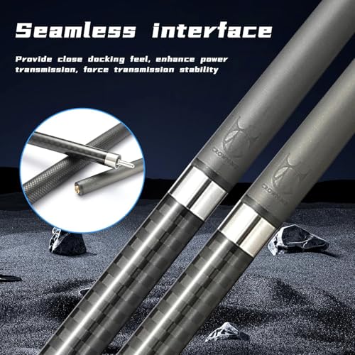 Carbon Fiber Pool Cue Stick 12.5mm Tip Billiard Carbon Fiber cue, Weight 20OZ Cue Stick, 58" Pool Table Sticks