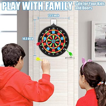 Magnetic Dart Board w/ 12 Darts, Kids Dartboard Gifts, Safe Indoor Outdoor Games for Kids 8-12, Teen Gifts for 6 7 8 9 10 11 12 13 14 Year Old Boys Girls