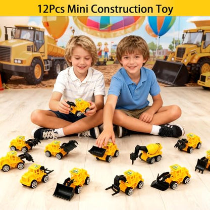 Construction Party Favors - for 12Guests, Construction Birthday Party Decorations Supplies, Construction Theme Toys for Goodie Bag Stuffer, Pinata Filler Gifts - style: Construction Party Favors