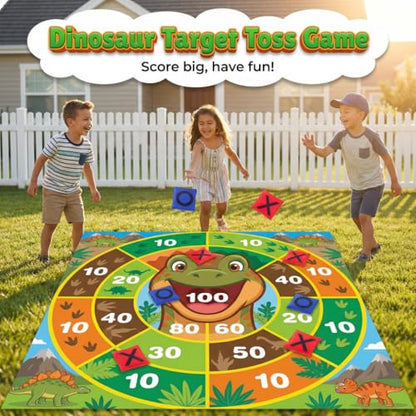 Giant Tic Tac Toe Game Outdoor - 4x4 FT Large 2-in-1 Bean Bag Toss Game for Kids and Adults, Double Sided Portable Yard Games for Backyard, Lawn, and Party