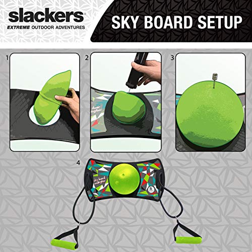 slackers LED Sky Board - Fun Pogo Jumper Board with Motion Activated LED Lights - Built In Side Grip Handles for Added Tricks and Fun - Great at Building Balance and Agility while Playing
