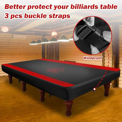 COVERVIN Billiard Pool Table Cover,Heavy Duty 210D Oxford Cloth Material All Weather Waterproof Dustproof UV Protection(7ft/Red) - color: Red, size: 7FT