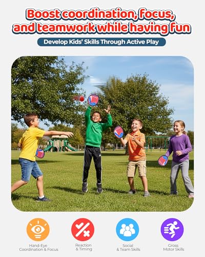 Toss and Catch Ball Game Set, Toddler Baseball Glove for Beach Pool Yard, Kids Sports & Outdoor Play Toys with Family, Fun Birthday Gift for Ages 3 4 5 6 7 8-12 Year Old Boys Girls - style: Toss and Catch Ball Game Set